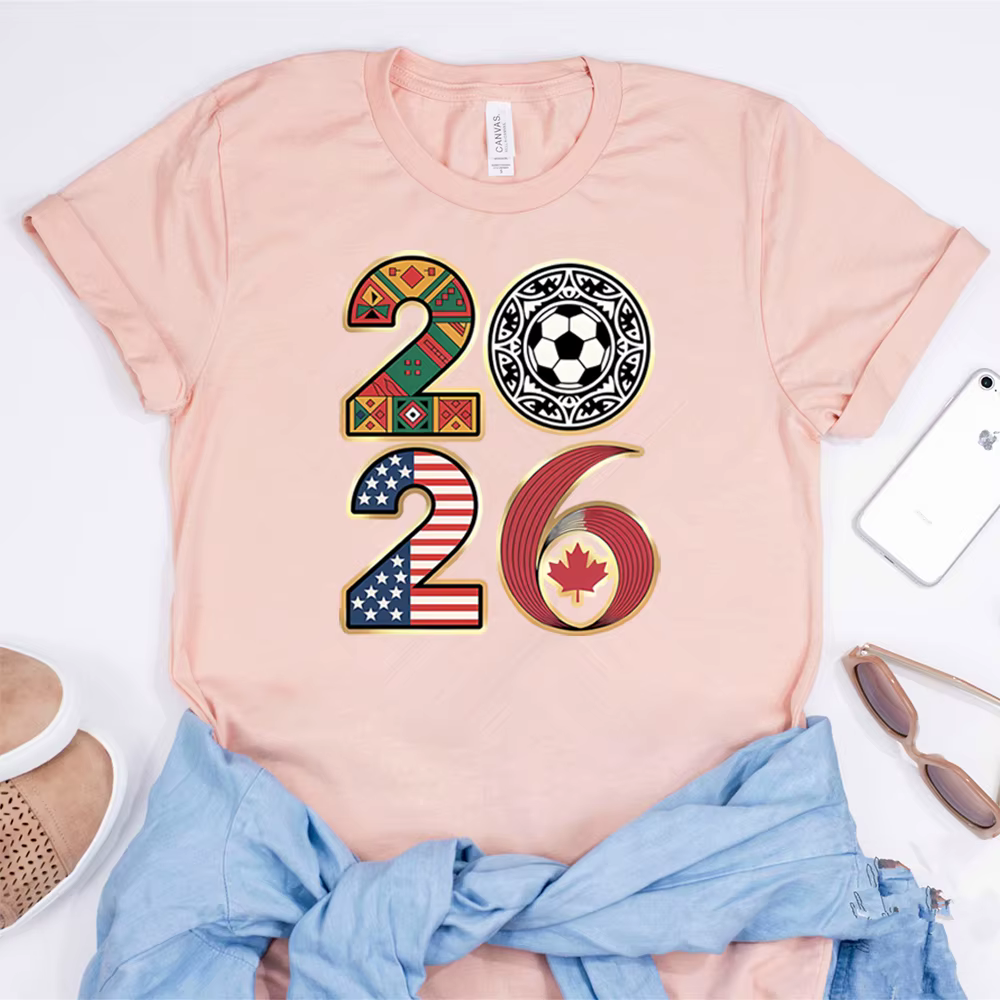 T-shirt de la Coupe du Monde de Football 2026 – Jour de Match International – États-Unis