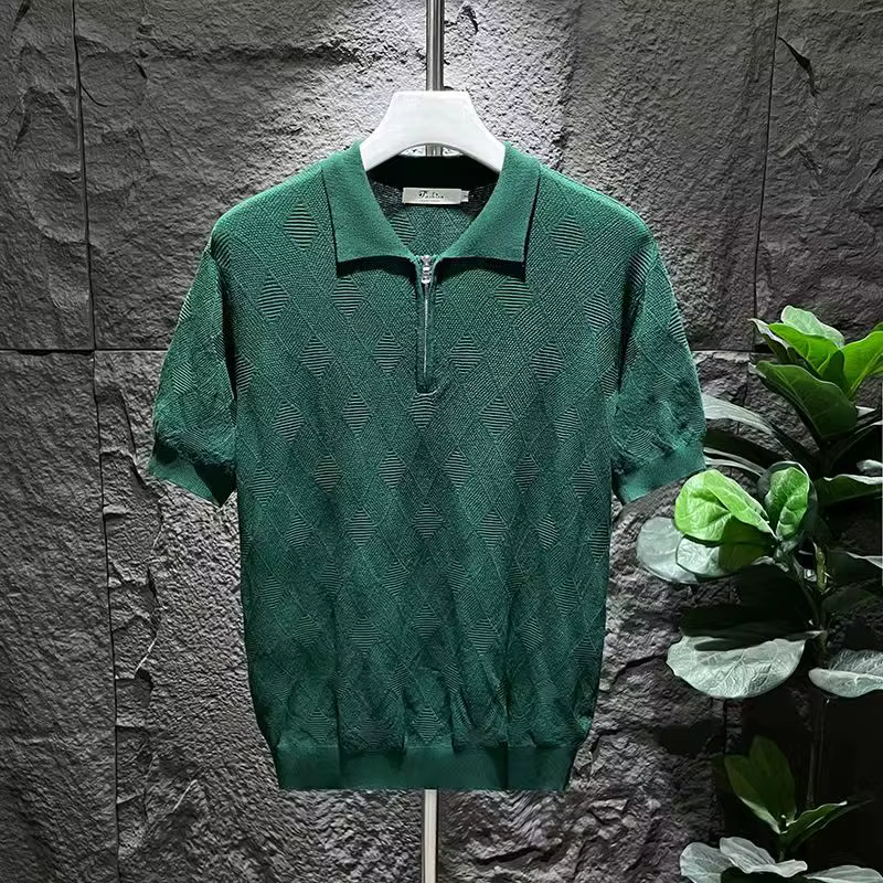 Polo à motif géométrique pour hommes