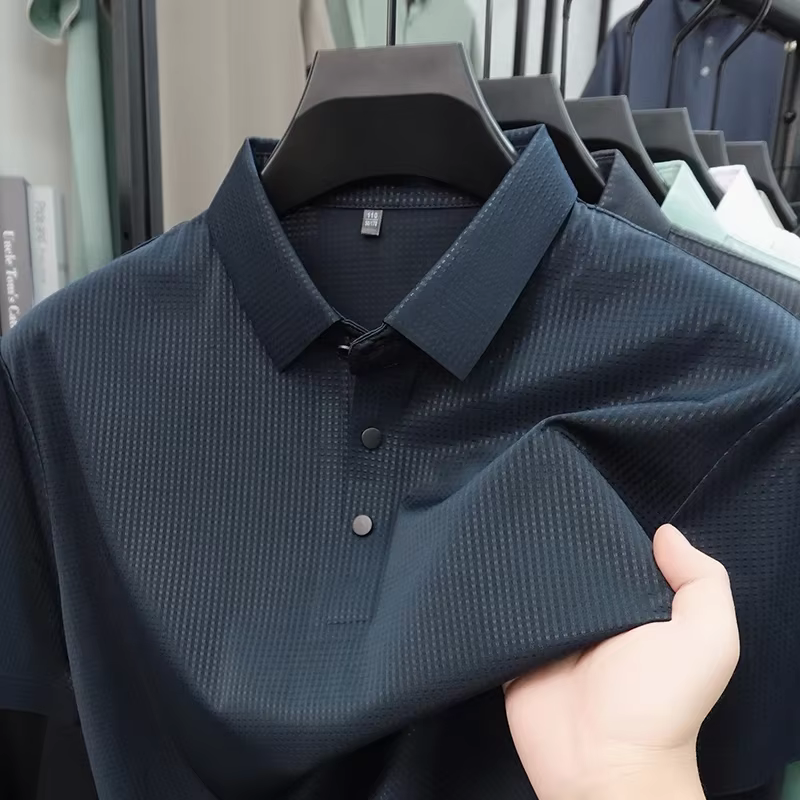 Polo texturé en maille pour hommes