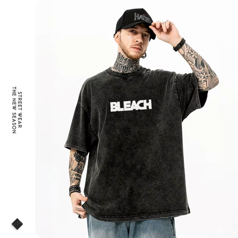 Anime B-Bleach t-shirts surdimensionné Vintage lavé Kurosaki Ichigo T-shirt Streetwear Manga Renji Zaraki Kenpachi hauts