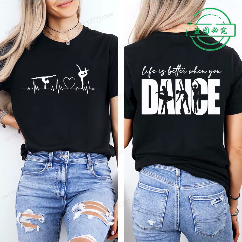 T-shirts imprimés amusants « Life Is Better » pour femmes