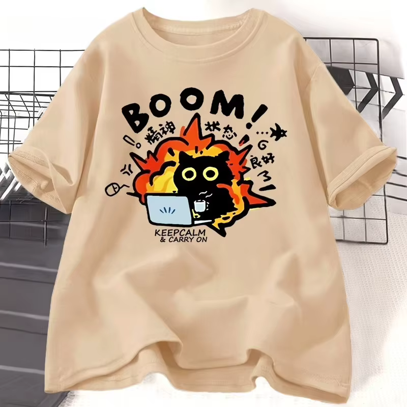 T-shirt Crazy Cat pour hommes et femmes