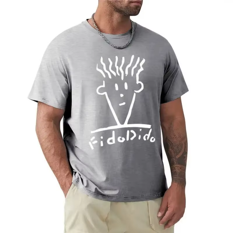 Homme noir t-shirts été T-shirt Fido Dido visage