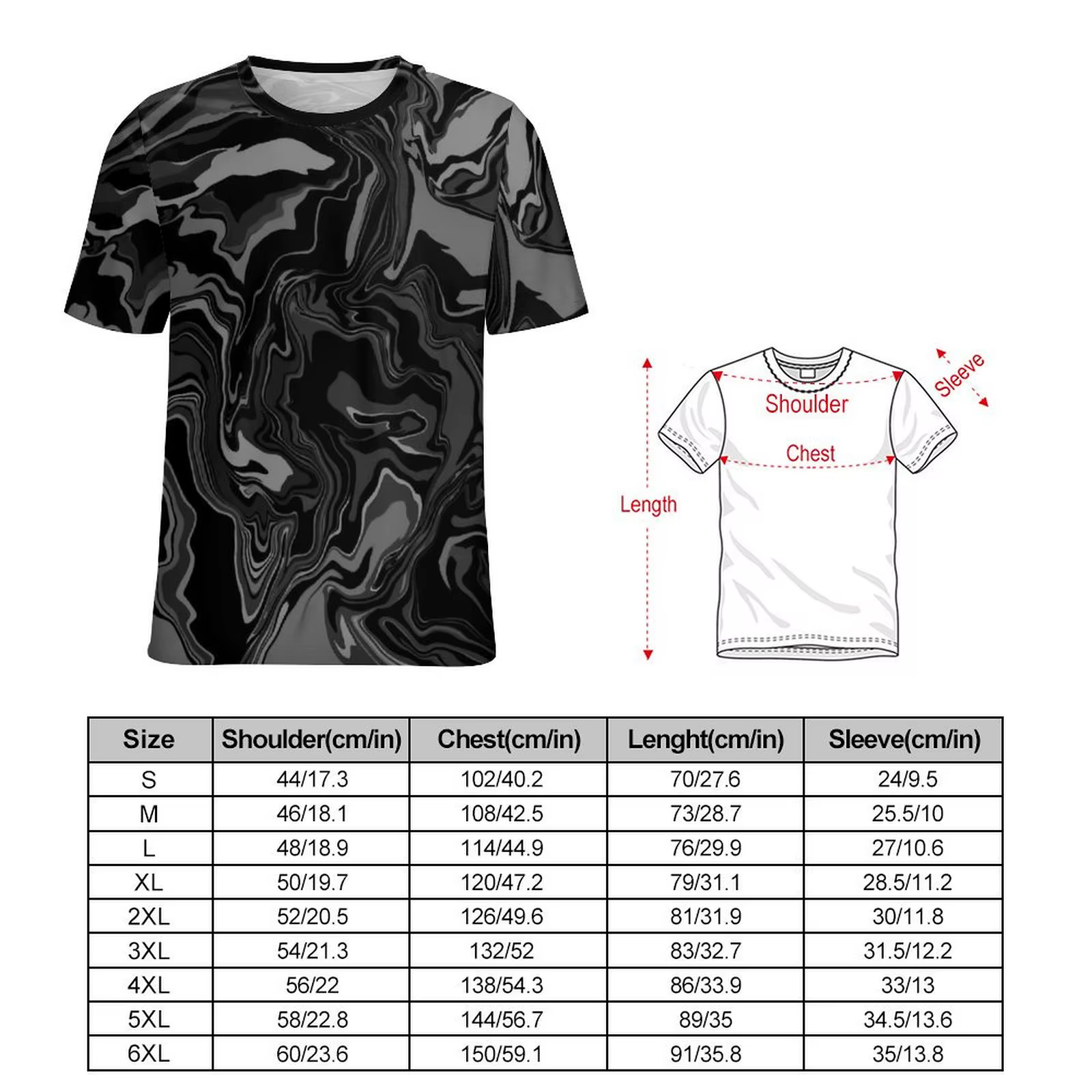 T-shirt noir à manches courtes et col rond pour homme