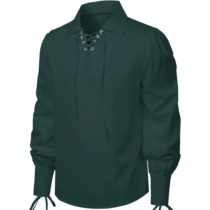 Chemise rétro médiévale à manches longues pour hommes et femmes