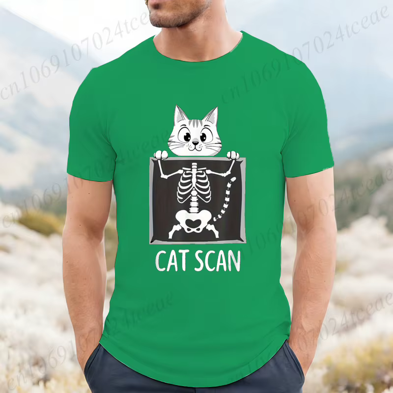 T-shirt graphique Cat Scan pour hommes et femmes