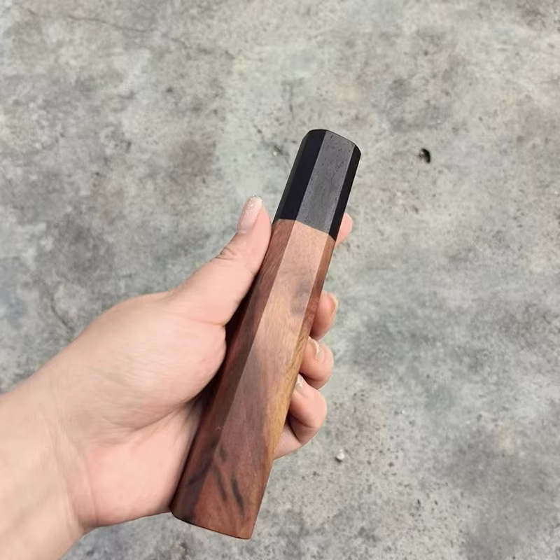 Couteau de cuisine japonais en bois massif, manche de bricolage, partie professionnelle Santoku, tranchage de viande, poisson brut, couteau de Chef, manche octogonal en ébène
