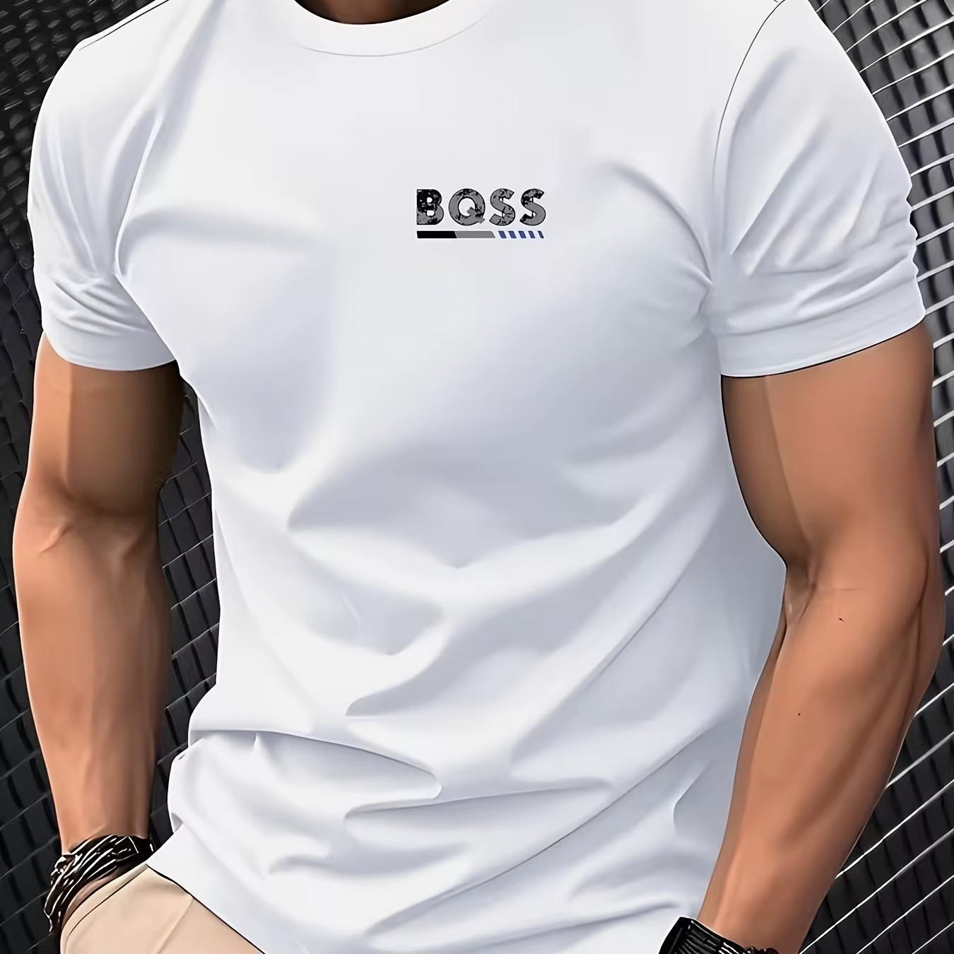 T-shirt de course à col rond pour homme - Édition Printemps/Été - Imprimé à motifs - Manches courtes à séchage rapide - Vêtements de sport respirants