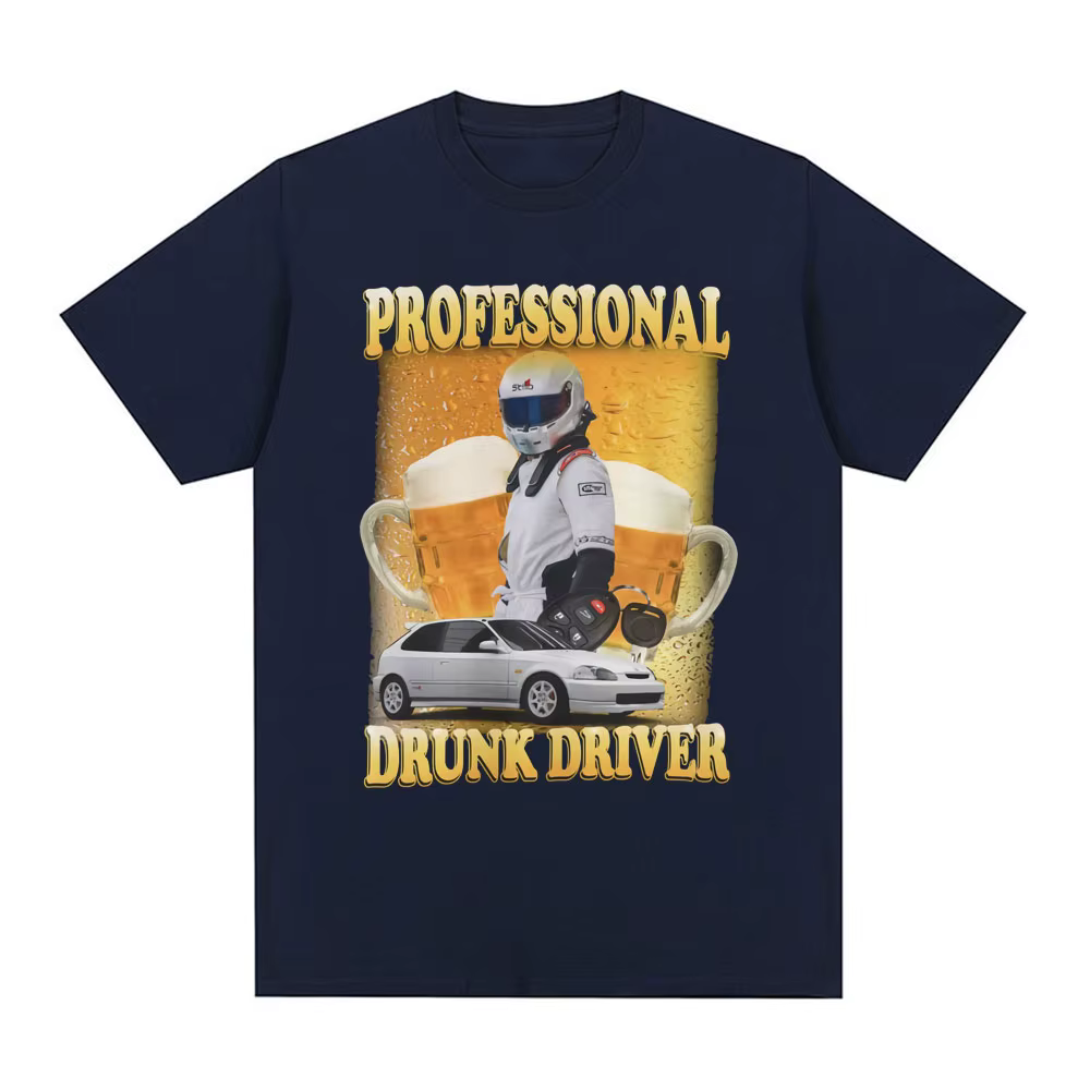 Pilote ivre professionnel drôle Meme T-Shirt hommes femmes mode Vintage à manches courtes T-shirts coton décontracté