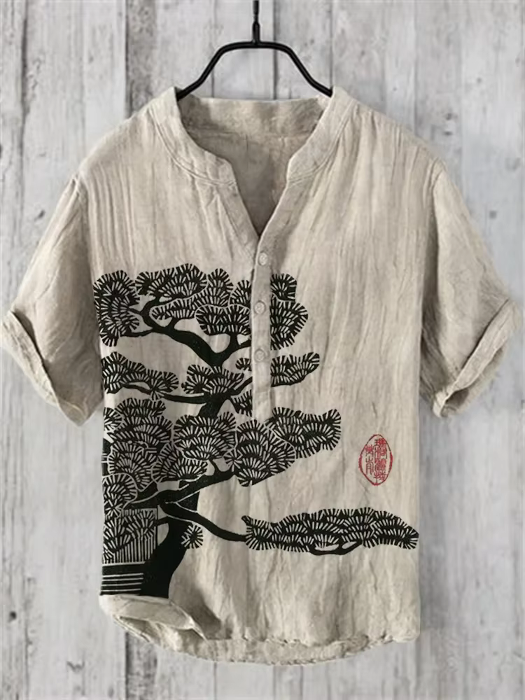 T-shirt à manches courtes imprimé artistique pour hommes