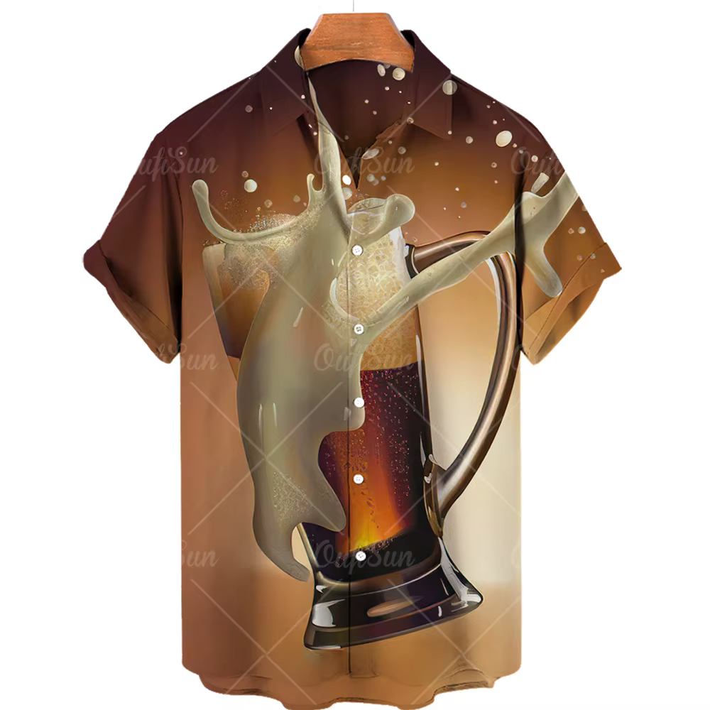 Chemise Hawaïenne Décontractée à la Mode pour Homme