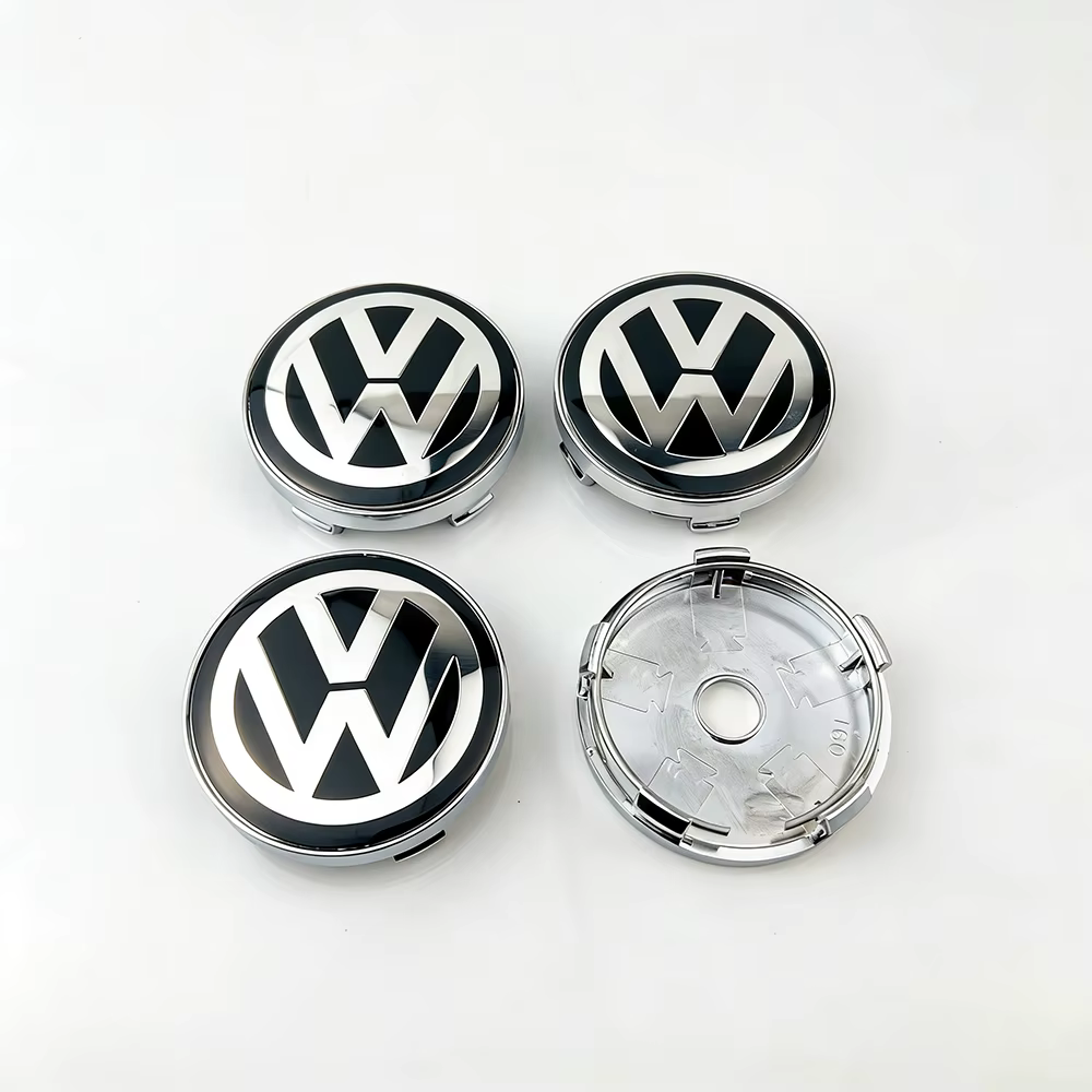 Enjoliveurs de roue 4 pièces 55MM 56MM 65MM 70MM, capuchons de moyeu de roue, emblèmes de style automobile pour VW Volkswagen Golf Polo Passat 3B7601171 1J0