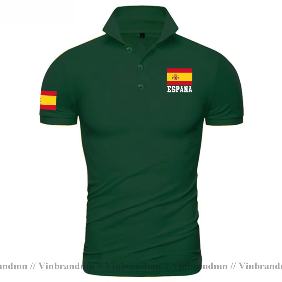 Espagne drapeau conception Polos hommes nouvelle mode chemise