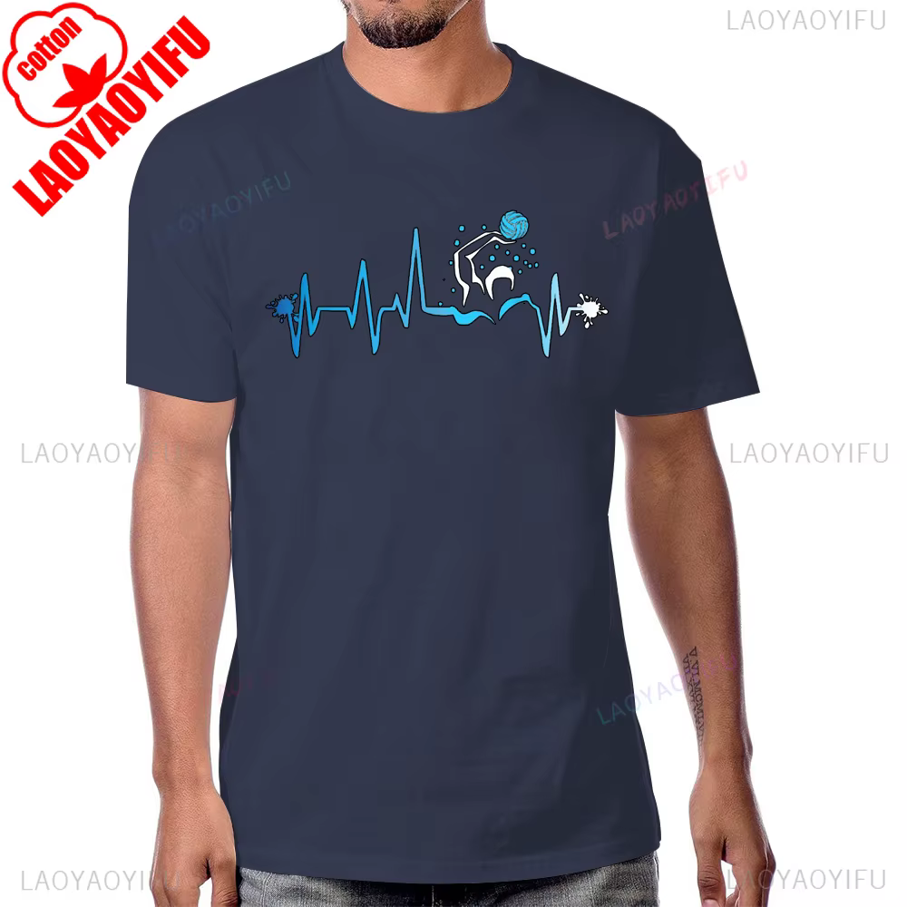 Polo nautique joueur coeur battement graphique imprimé T-Shirt à manches courtes décontracté mode Harajuku Hip Hop homme T-Shirt coton femmes t-shirts