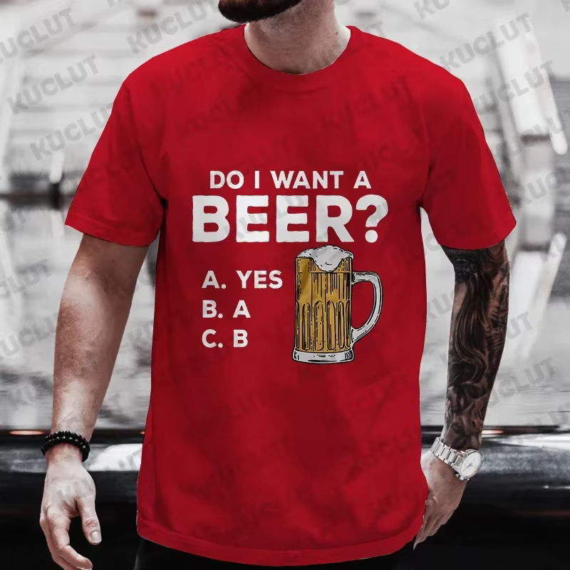 T-shirt pour homme, imprimé bière