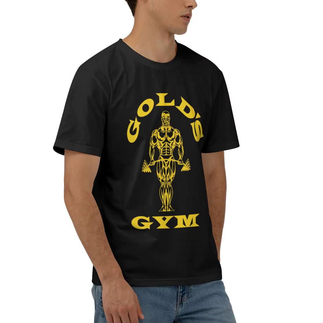 Casual Golds Gym hommes t-shirts mode à manches courtes col rond