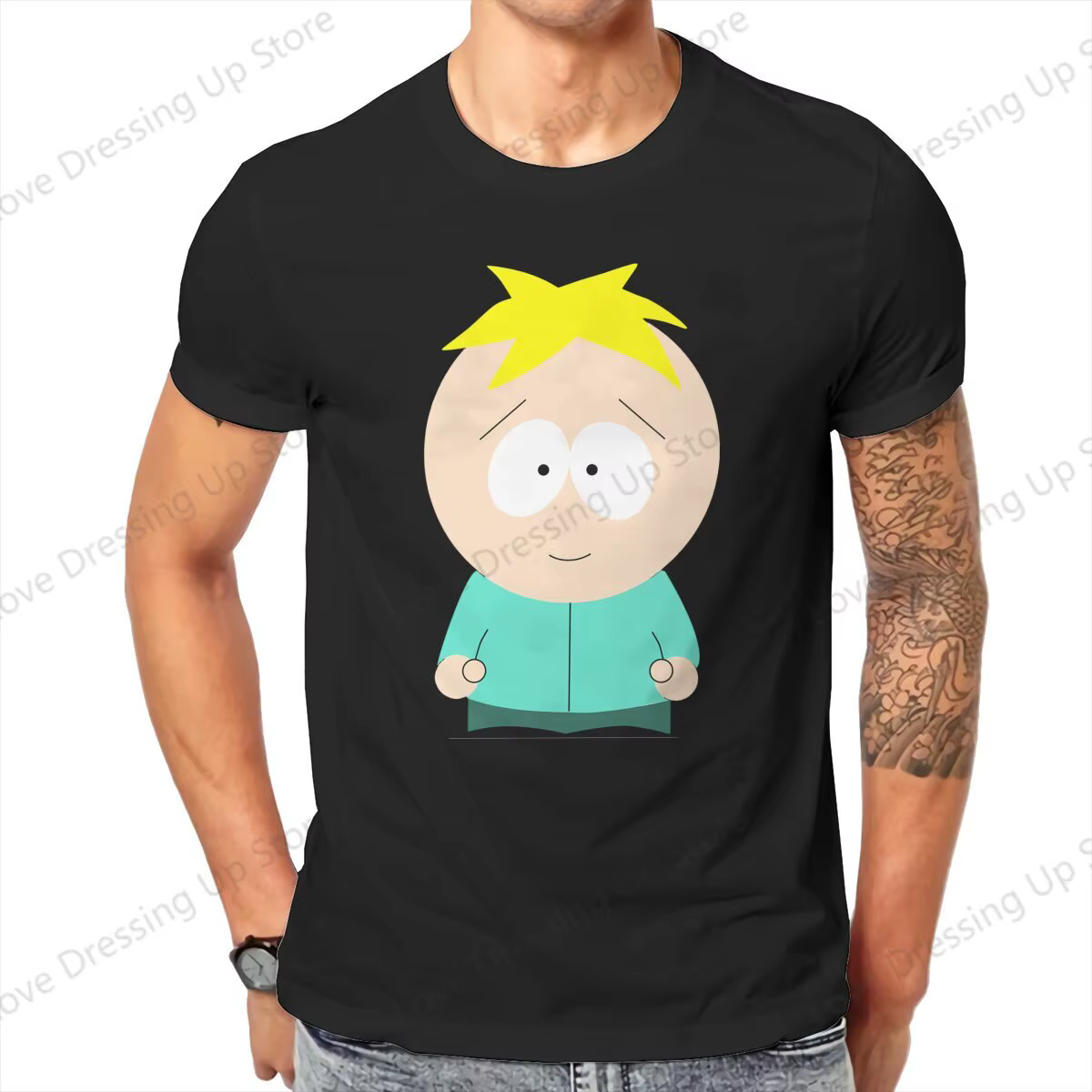 T-shirt en pur coton imprimé Butters Stotch pour hommes, t-shirts Street Cool, thème S-southpark, Y-dehors