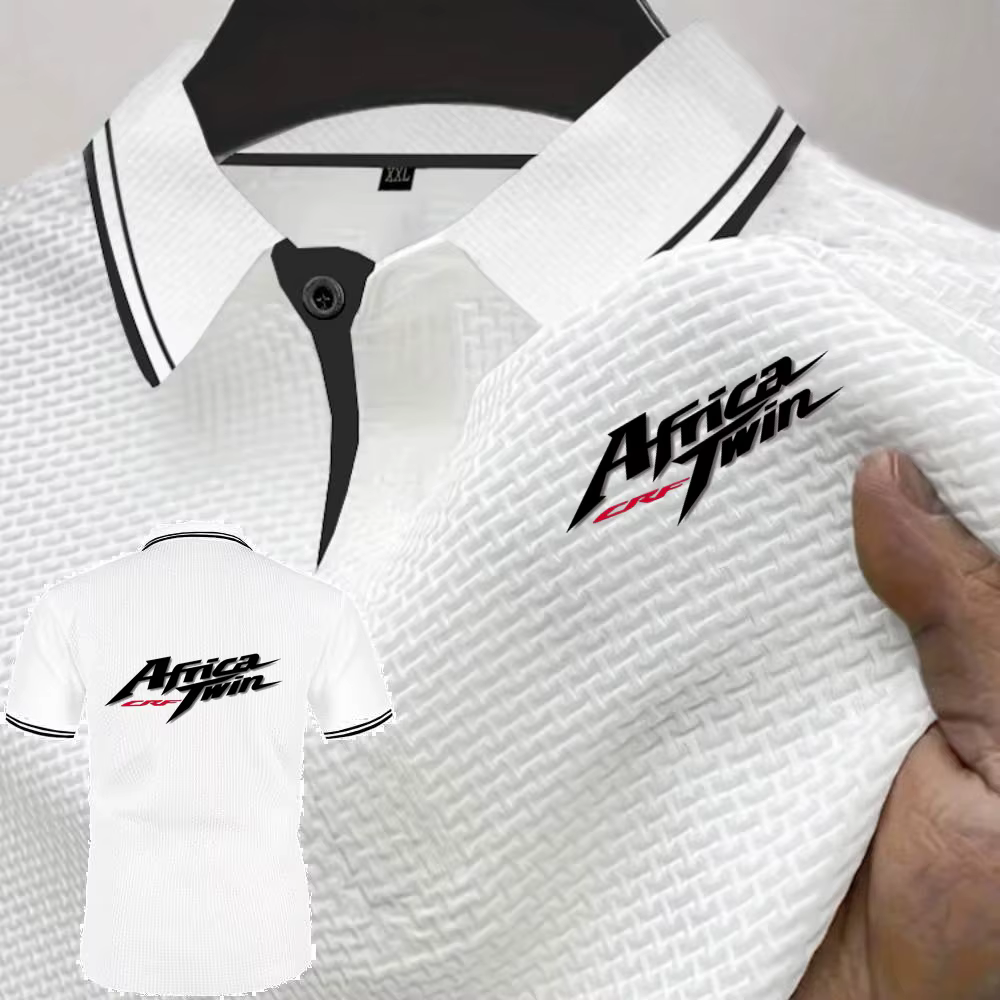 Polos Africa Twin Crf motos t-shirt glace soie hauts élastiques doux confortable revers manches courtes sport