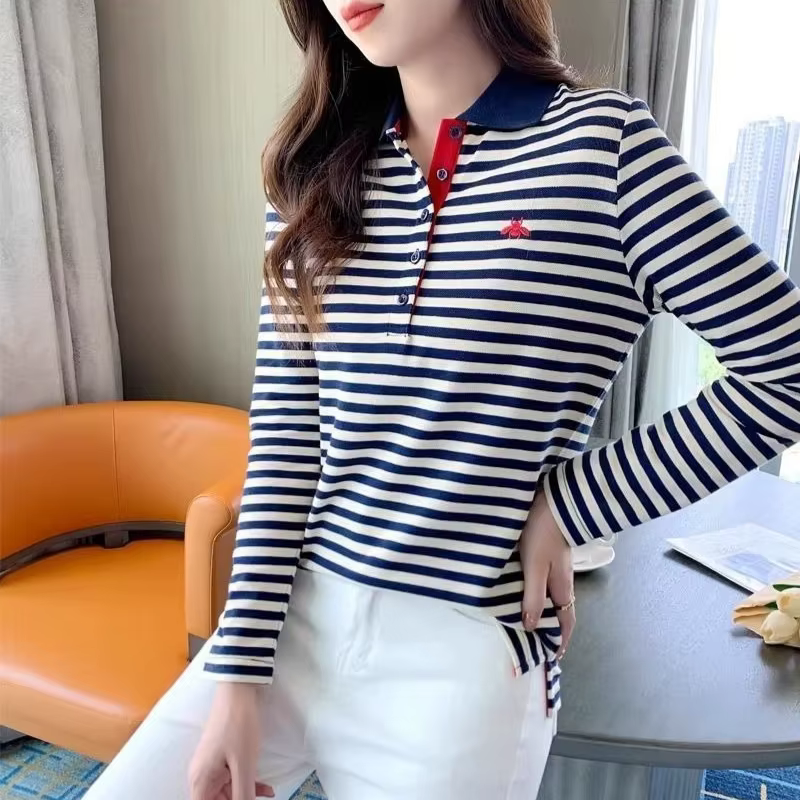 T-shirt polo amincissant coréen pour femme