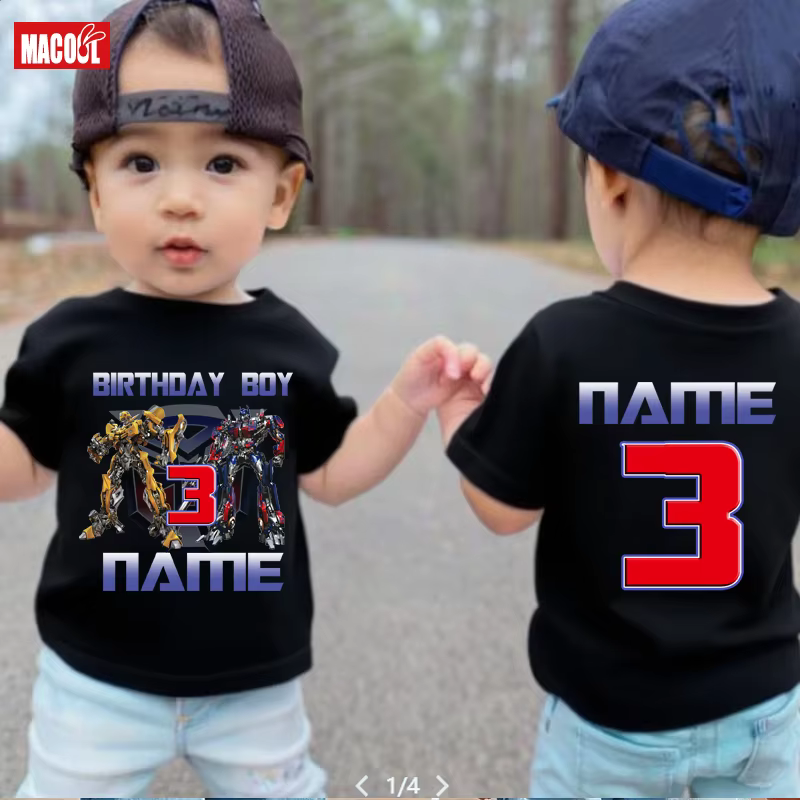 T-shirt d'anniversaire personnalisé pour garçons
