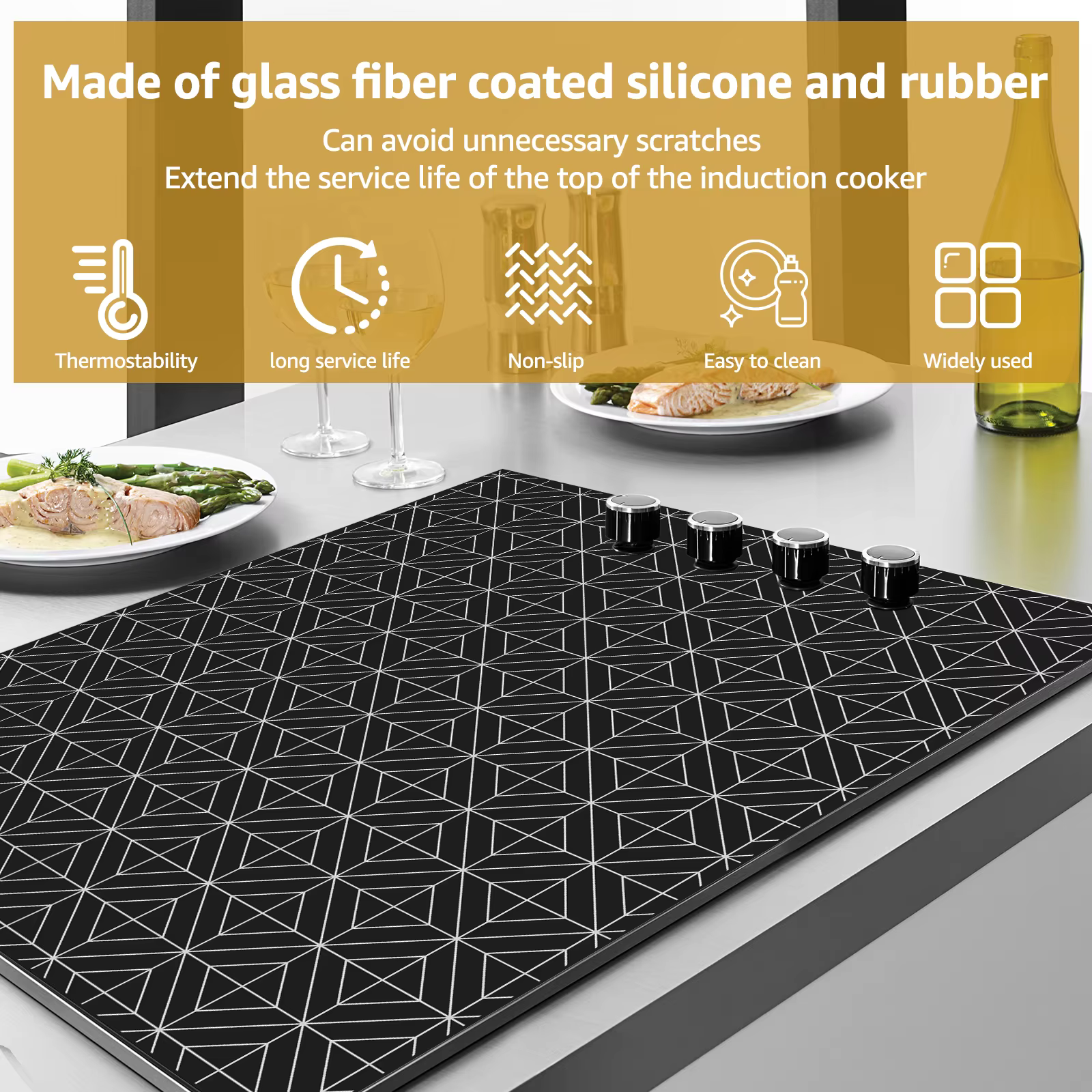 Tapis de protection pour table de cuisson à Induction