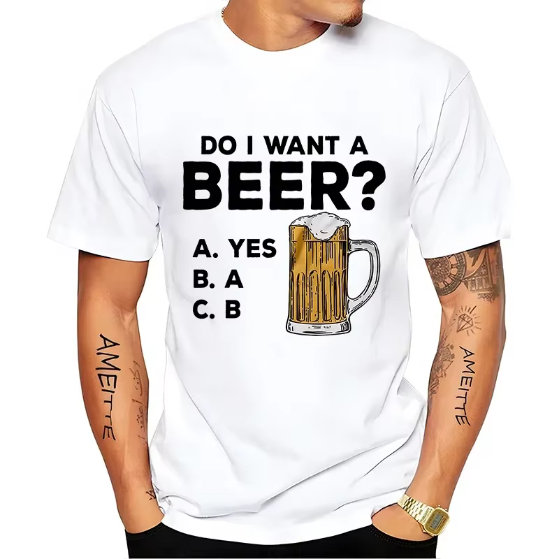 T-shirt pour homme, imprimé bière