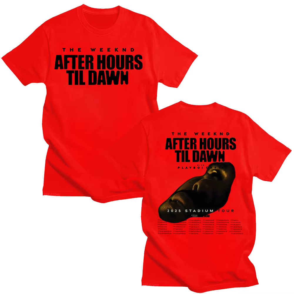 After Hours Til Dawn graphique t-shirt TheWeeknd 2025 Stadium Tour T-shirts hommes femmes mode Hip Hop Vintage coton