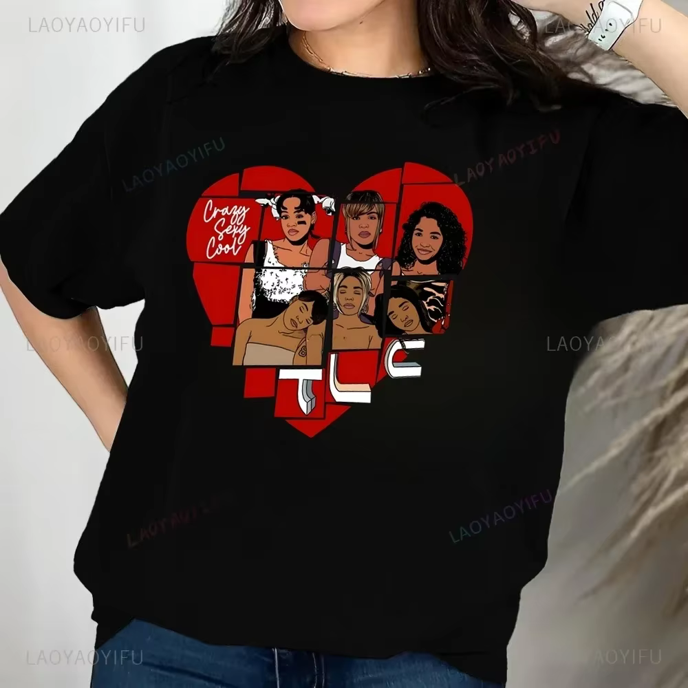 T-shirt imprimé vintage des années 90 du groupe TLC