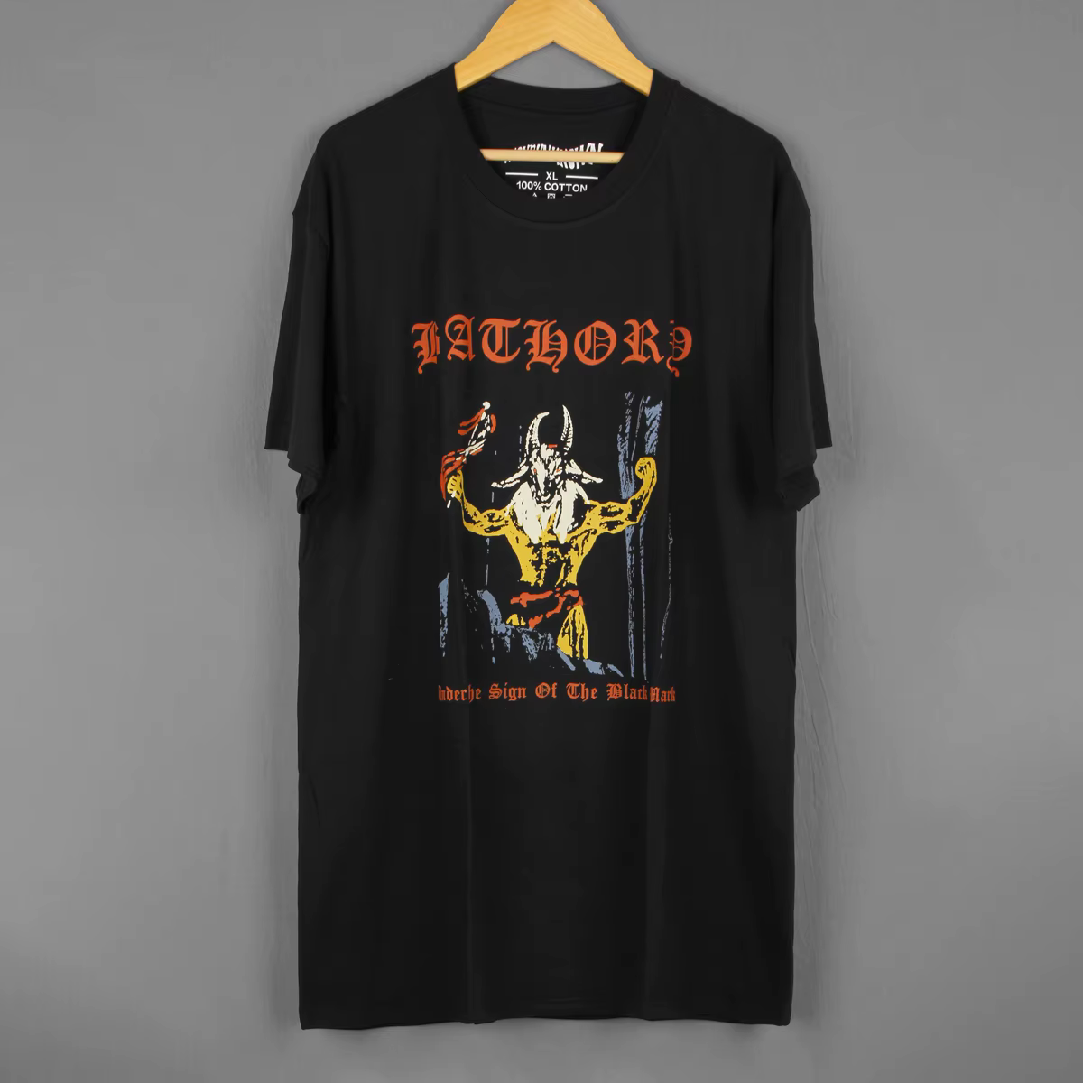 Bathory T-Shirt sous le signe du Black Mark Venom Burzum noir métal manches longues courtes lavé coton vêtements pour hommes chemise