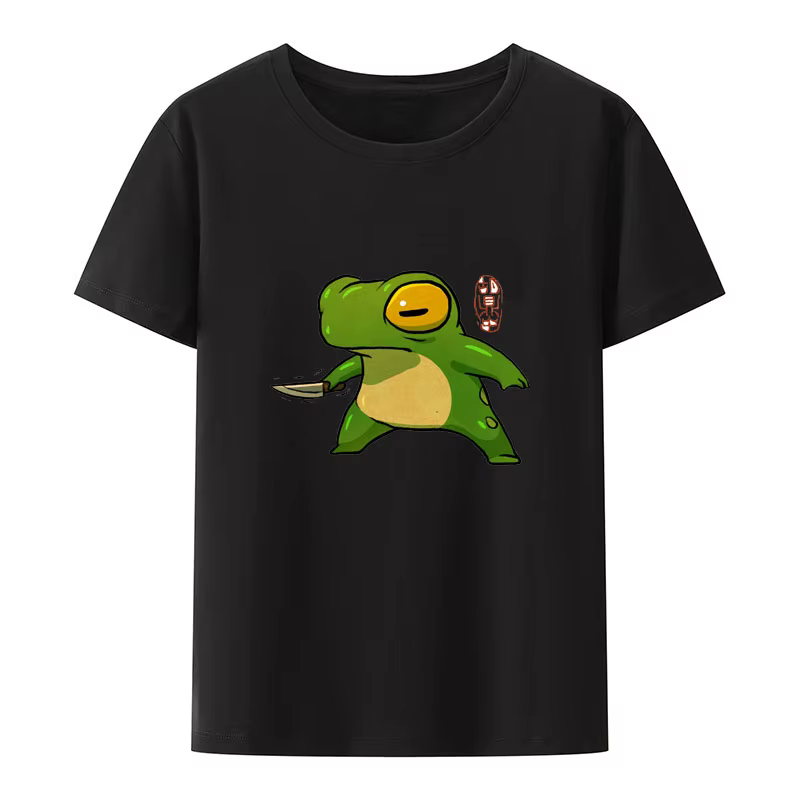 J'ai des grandes sentiments grenouille impression T-shirt Harajuku col rond Punk nouveau Style respirant Anime Humor