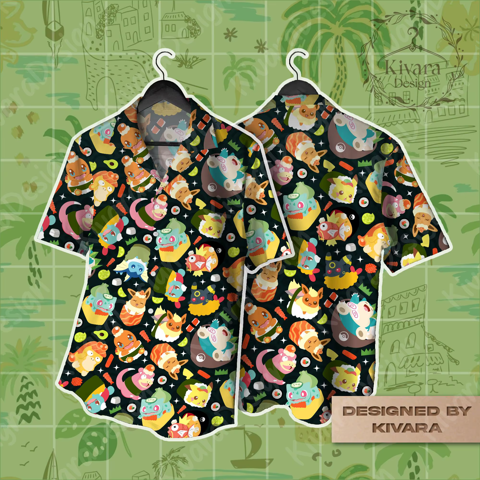 T-shirt à motif Manga Food, chemise hawaïenne, Pokémon, Anime, T-shirt graphique, pour hommes, vêtements de sport et de loisirs d'été, vêtements pour enfants, Y2k, pour femmes ﻿