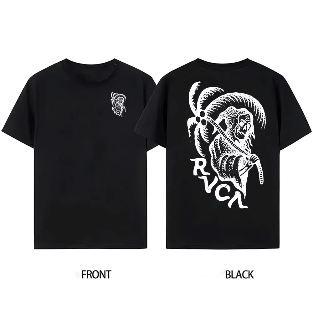 RVCA hommes graphique à manches courtes col rond t-shirt coton rétro rue mode