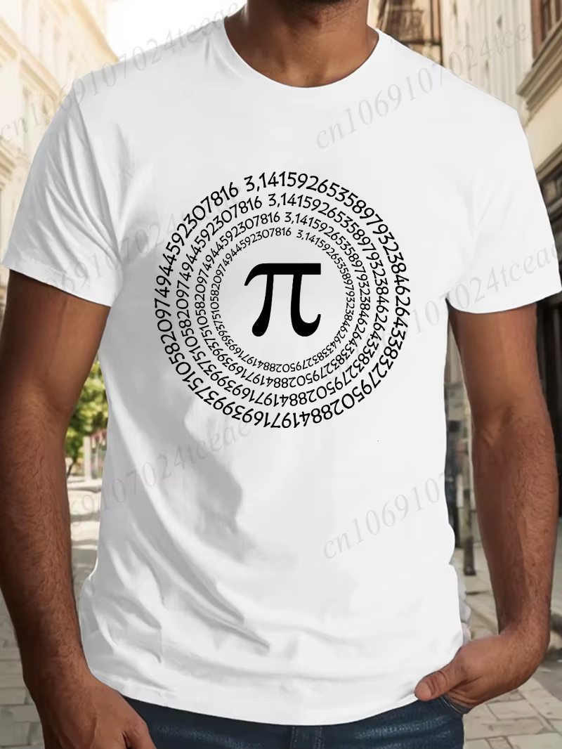 3.14 mathématiques imprimé hommes T-Shirt Pi symbole surdimensionné drôle graphique T-Shirts
