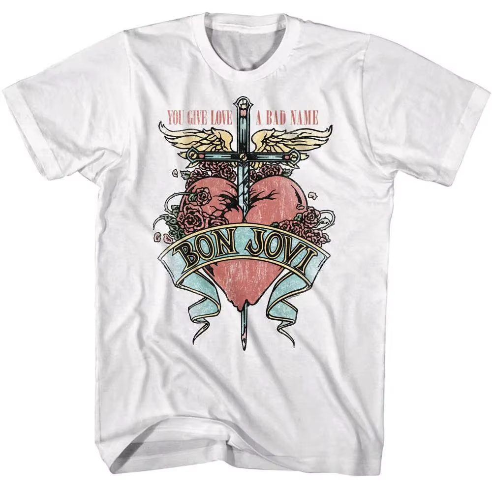 Bande de Rock en métal lourd Bon Jovi Keep The Faith USA Tour 1993 Album Concert Merch décontracté ample Punk