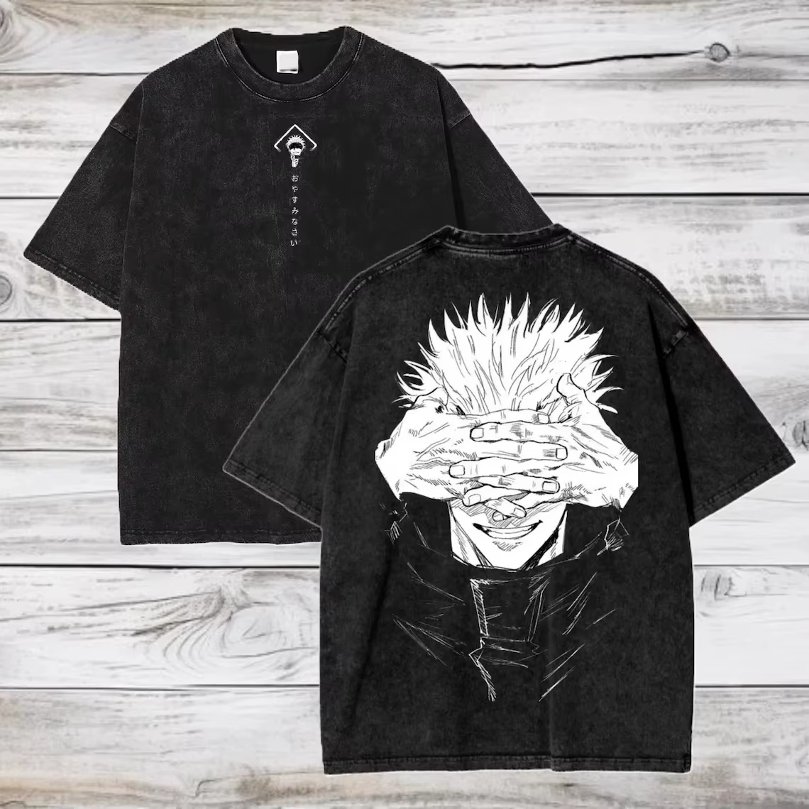 T-shirt Unisexe en Coton Lavé Gojo Satoru Jujutsu Kaisen Été 2026 – Vêtement Streetwear à Manches Courtes
