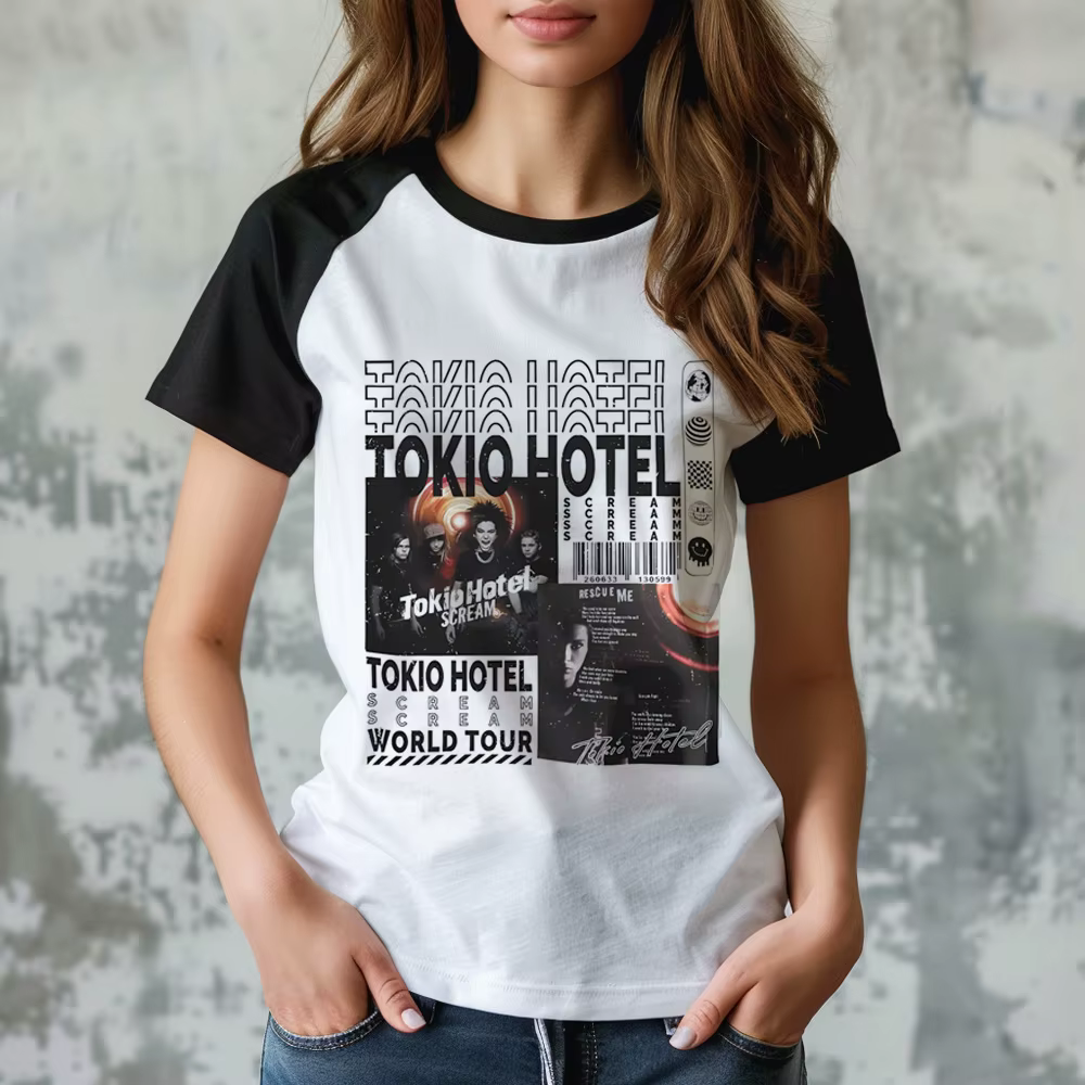 T-shirt Tokio Hotel pour femmes, streetwear, animé, Y2K, 600, vêtements de bandes dessinées