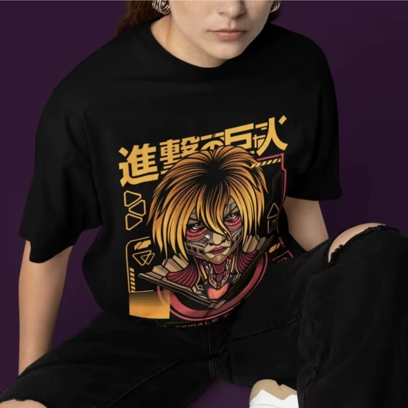 T-shirt imprimé Attack on Titan Annie Leonhart Anime Female