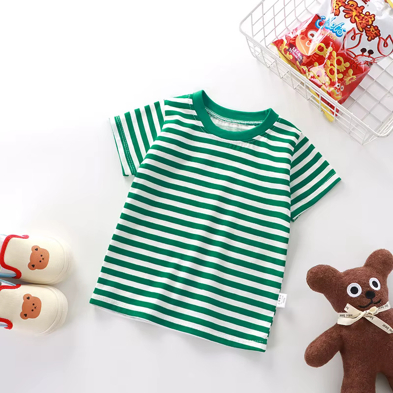 T-shirt rayé 100 % coton pour enfants