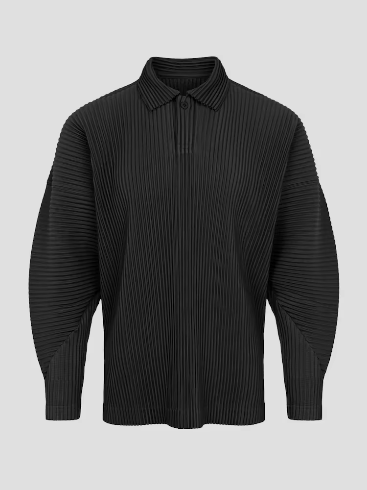 Miyake Plisse haut à revers Polo t-shirt pour hommes