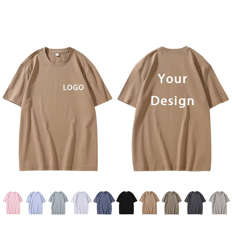 T-shirt d'été à manches courtes et col rond en coton Lycra pour hommes et femmes
