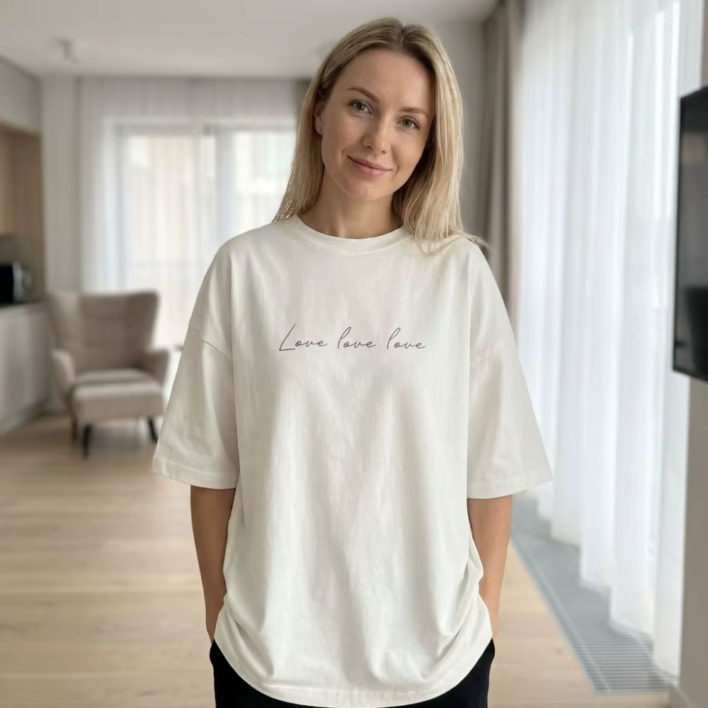 T-shirt ample pour femme à manches courtes