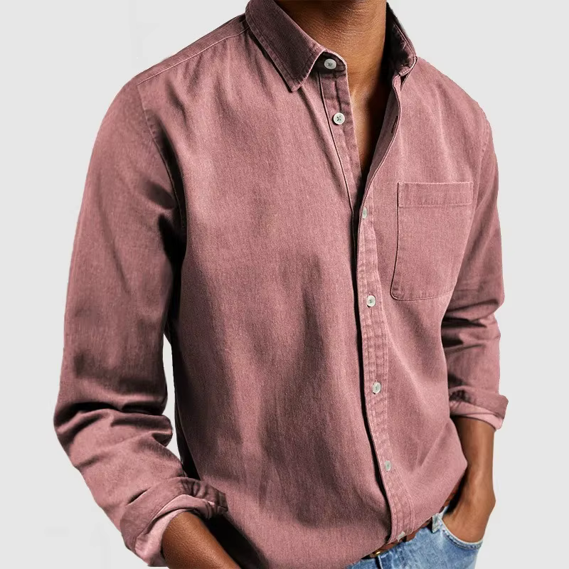 Chemise en tissu Denim européen et américain