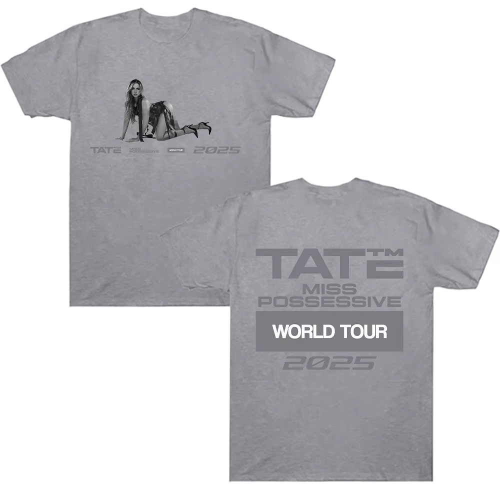 Tate McRae Miss Possessive 2025 World Tour Tee Hommes Femmes Vêtements Coton Manches Courtes T-shirts D'été T-shirt Y2K Hauts Fans Cadeau