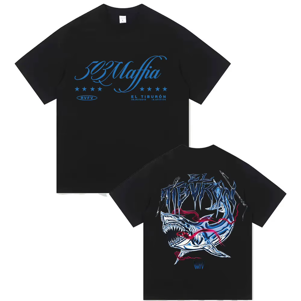Rappeur RVFV EL TIBVRON Tour 2025 Merch T-Shirt hommes femmes rétro haute qualité mode T-shirts Hip Hop surdimensionné