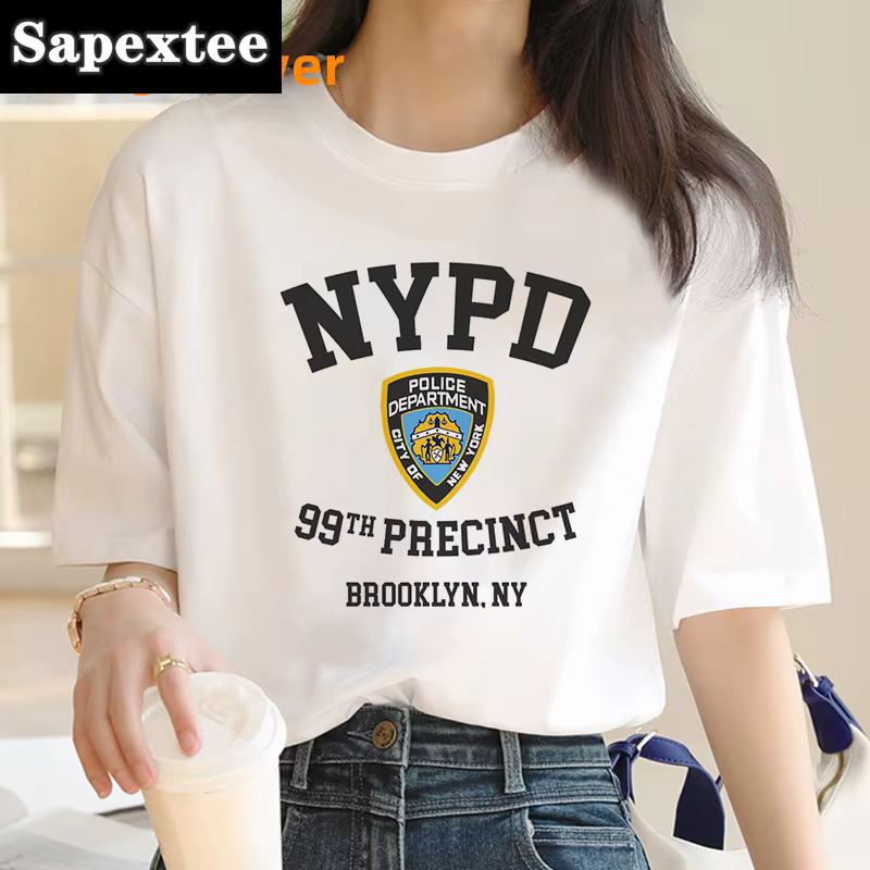 Brooklyn 99 t-shirt femme imprimé graphique grunge drôle blanc