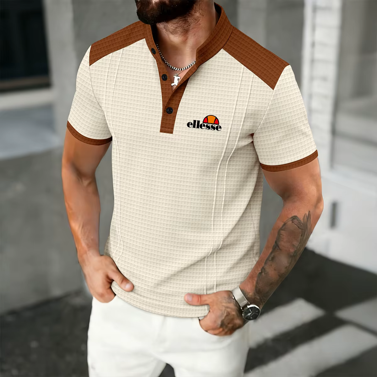 Polo Henley Premium pour Homme