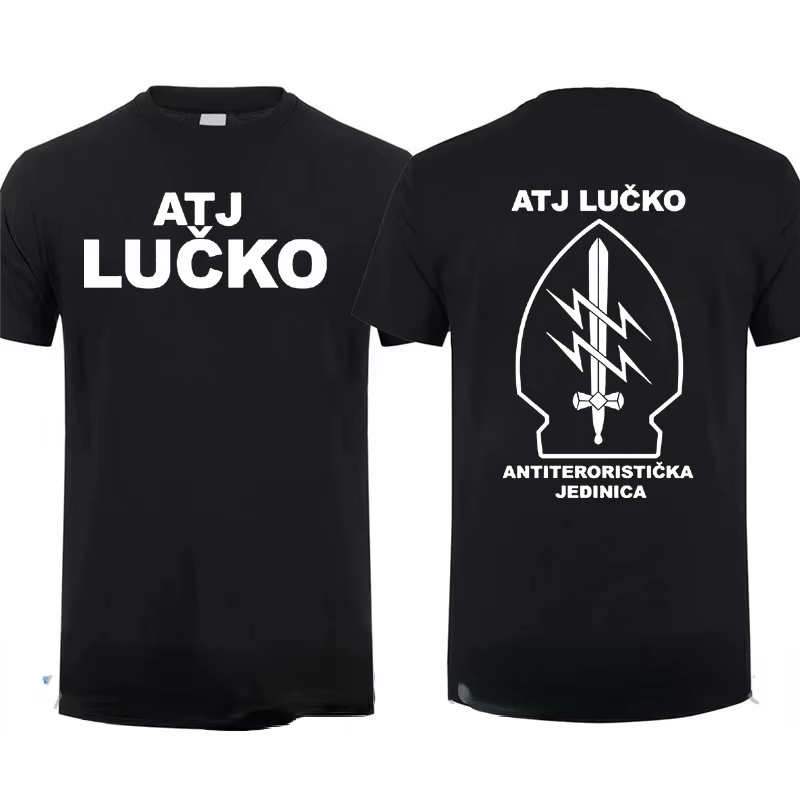 ATJ LUCKO-T-Shirt à Manches Courtes pour Homme, Décontracté, Patinage, Contre le Terrorisme, Unité de Force Spéciale, Été