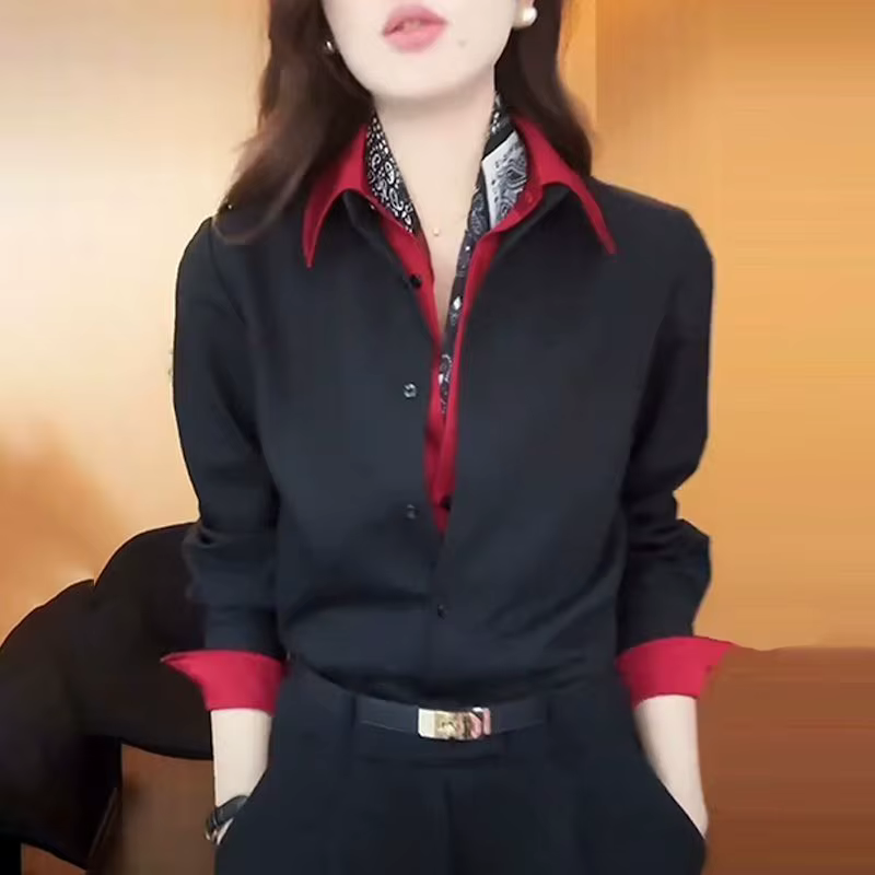 Chemise à col polo tendance pour femme