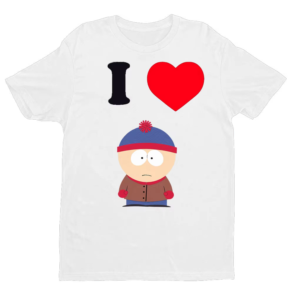 South Park thème I coeur rôle graphique imprimé T-shirt hommes femmes universel décontracté col rond manches courtes