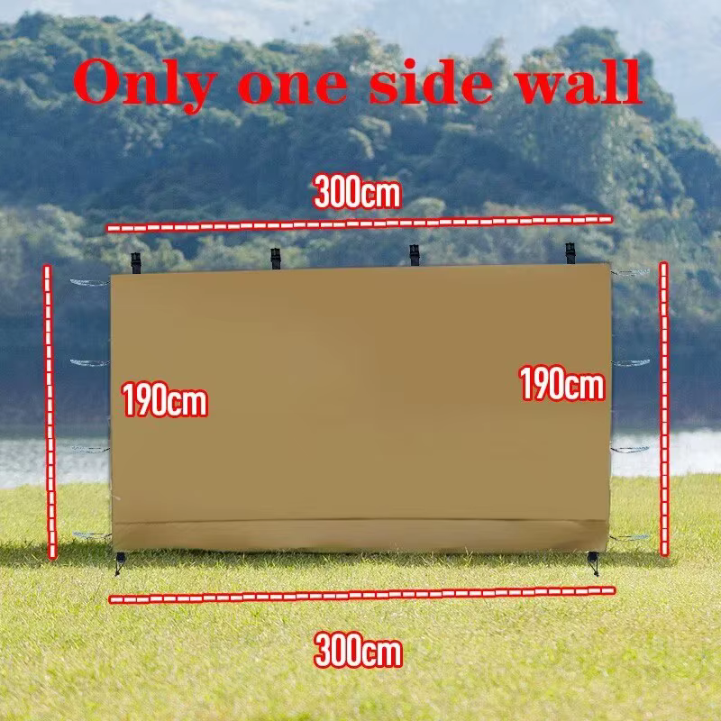 Gazebos à paroi latérale auvent, tente étanche pour 10x10 pieds, Gazebos à jambe droite Pop-up pour l'extérieur, 1 pièce, paroi latérale uniquement, kaki